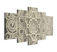 Cuadros B&D XXL - Cuadro en Lienzo Abstracto Mandala 200x100 cm 5 piezas - Impresión en material tejido no tejido cuadros decoracion salon modernos lienzos - Colorido Zen f-A-0582-b-m