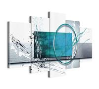 Cuadros B&D XXL - Cuadro en Lienzo Abstracto Moderno 150x75 cm 5 piezas - Impresión en material tejido no tejido cuadros decoracion salon modernos lienzos - geométrico Arte a-A-0012-b-p
