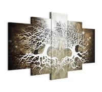 Cuadros B&D XXL - Cuadro en Lienzo Arbol Personas Amor 150x75 cm Abstracto 5 piezas - Impresión en material tejido no tejido cuadros decoracion salon modernos lienzos - Arte b-A-0284-b-p
