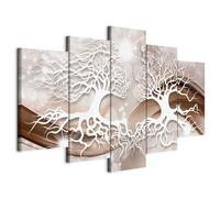 Cuadros B&D XXL - Cuadro en Lienzo Arbol Personas Amor 200x100 cm Abstracto 5 piezas - Impresión en material tejido no tejido cuadros decoracion salon modernos lienzos - Arte romantico h-A-0064-b-n