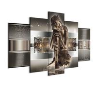 Cuadros B&D XXL - Cuadro en Lienzo Buda Zen Spa 100x50 cm Impresión de 5 Piezas Material Tejido no Tejido Cuadros para Dormitorios Decorativo Impresión Artística Decoracion de Pared Buddha 020113-289