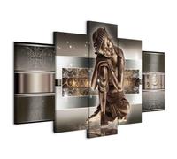 Cuadros B&D XXL - Cuadro en Lienzo Buda Zen Spa 225x112 cm Impresión de 5 Piezas Material Tejido no Tejido Cuadros para Dormitorios Decorativo Impresión Artística Decoracion de Pared Buddha 020113-289