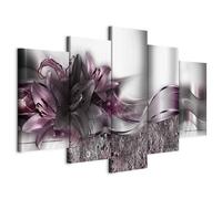 Cuadros B&D XXL - Cuadro en Lienzo Flores Lirios 200x100 cm 5 piezas - Impresión en material tejido no tejido cuadros decoracion salon modernos lienzos decorativos - Naturaleza Abstracto b-A-0273-b-p