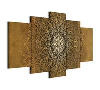Cuadros B&D XXL - Cuadro en Lienzo Mandala 200x100 cm 5 piezas - Impresión en material tejido no tejido cuadros decoracion salon modernos lienzos decorativos dormitorios - Ornamento f-A-0515-b-p