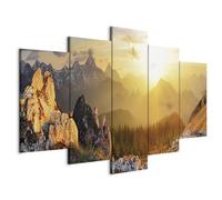 Cuadros B&D XXL - Cuadro en Lienzo Montanas 200x100 cm 5 piezas - Impresión en material tejido no tejido cuadros decoracion salon modernos lienzos decorativos - Monte Paisaje Naturaleza c-B-0056-b-m