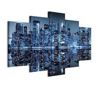 Cuadros B&D XXL - Cuadro en Lienzo New Nueva York 150x75 cm 5 piezas - Impresión en material tejido no tejido cuadros decoracion salon modernos lienzos decorativos dormitorios - 030111-34