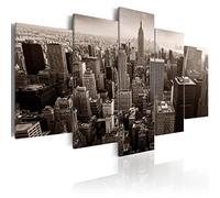 Cuadros B&D XXL - Cuadro en Lienzo Panorama 5 piezas - Impresión en material tejido no tejido cuadros decoracion salon modernos lienzos decorativos dormitorios - New York City Ciudad NY