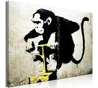 Cuadros B&D XXL - Cuadro Mega XXXL Banksy Monkey Detonator 165x110 cm Cuadro en Lienzo en Tamano XXL Estampado Grande Imagen Para Montar por uno Mismo Decoración De Pared Impresión DIY g-B-0029-ak-a