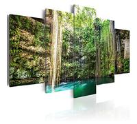 Cuadros B&D XXL - Handart Cuadro en Lienzo Cascada 100x50 cm 5 piezas Cuadros Decoracion Salon Modernos Dormitorio Impresión Pintura Moderna Paisaje Naturaleza c-B-0052-b-m