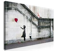 Cuadros B&D XXL - Mega XXXL Banksy Girl with red Balloon 170x85cm Cuadro en Lienzo en Tamano Estampado Grande Gigante Imagen Para Montar por uno Mismo Decoración De Pared Impresión DIY i-B-0030-ak-e