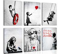 Cuadros Banksy Collage - Cuelgue su cuadro al instante - Elegante, no necesita marco - Salón Dormitorio - Street Art - N003165a