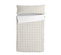 Cuadros Beige Saco nórdico Beige, 90x200 cm (Cama 90) Sin Relleno, 100% Algodón, Calidad de 150 Hilos