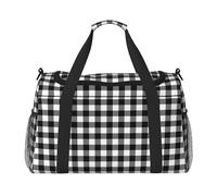 Cuadros Blancos y Negros,Bolsas Deportivas, Bolsos de Viaje Deportivos Cruzados de Mano, Bolsas de Viaje de Gran Capacidad para Mujeres y Hombres.