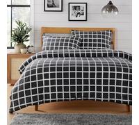 Cuadros Blancos y Negros Funda Nórdica Cama 90 Juego, Reversible Microfibra Juegos Cama Estilo Casual Retro Funda Edredon 150×220 y 2 Fundas 50x75, con Cremallera, Apto Hombres y Mujeres XP51