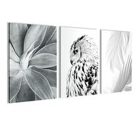 Cuadros Boho Búho - COMPLETAMENTE LISTO PARA COLGAR - Salón Dormitorio - Negro Blanco - N023836a