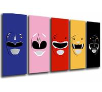 Cuadros Camara Poster Fotográfico Personajes Los Power Rangers Tamaño total: 165 x 62 cm XXL, Multicolor