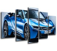Cuadros Camara Poster Moderno Fotografico Coche Deportivo, BMW i8, Azul, 165 x 62 cm, Ref. PST26551