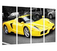 Cuadros Camara Poster Moderno Fotografico Coche Ferrari Amarillo, 131 x 62 cm, ref. PST26741