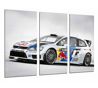 Poster Fotográfico Deporte Coche Carrera Rally Volkswagen Blanco Red Bull Tamaño total: 97 x 62 cm XXL