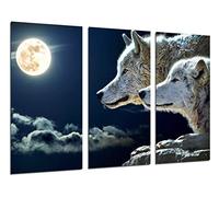 Cuadros Camara Poster Moderno Fotografico Lobos con Luna Llena, 97 x 62 cm, Ref. PST26314