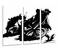 Cuadros Camara Poster Moderno Fotografico Moto Motocross, Deporte, Motorista Blanco y Negro, 97 x 62 cm, Ref. PST26881