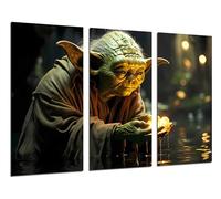 Cuadros Cámara Set 3 posters decorativos para pared, Decoración Salón Modernos, Dormitorios, Habitación, Star Wars, Yoda, (97 x 62 cm)