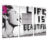 Cuadros Cámara Set 3 posters decorativos para pared, Decoración Salón Modernos, Dormitorios, Habitación, Banksy Street Art, (97 x 62 cm)