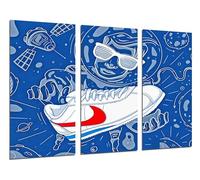 Cuadros Cámara Set 3 posters decorativos para pared, Decoración Salón Modernos, Dormitorios, Habitación, zapatillas Nike Cortez, (97 x 62 cm)