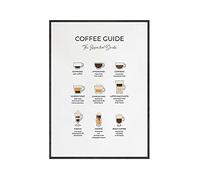 Cuadros Cartel De Guía De Café Impresiones En Lienzo Amante De Cócteles Regalo Decoración De Pared De Cocina Tipos De Té Guía Pintura Artística Cafetería Tienda Cuadro De Arte De Pared - 30X40Cm
