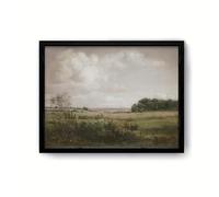 Cuadros de arte de pared con marco natural, estilo retro, estilo salvaje, para dormitorio y oficina (60 x 80 cm, marco negro)