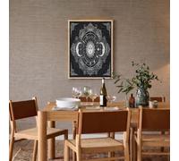Cuadros De Arte De Pared Tarot Bohemio Cielo Estrellado - Imágenes Cuadros Pintura Luna Misteriosa Sol Para Decoración Salon Dormitorio, Blanco Y Negro Modernos Pósters De Lienzo, Sin Marco, 60X80Cm