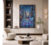 Cuadros De Arte De Pared Zorro Cibernético Y Mecánico, Imágenes Cuadros Pintura Zootopia De Ciencia Ficción Para Decoración Salon Dormitorio, Azul Oscuro Modernos Pósters De Lienzo, Sin Marco, 40X50Cm