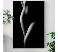 Cuadros de arte en blanco y negro con figuras de chicas modernas y paisajes, lienzos decorativos para biblioteca, sala de estar u oficina (60x90cm/Sin marco)
