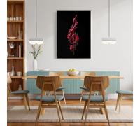 Cuadros De Arte Rosa 3D Notas Musicales, Decoracion De Pared En Lienzo Con Gótico Moderno, Posters De Pared De Negro Modernas Minimalistas Para Salon Dormitorio 70X100Cm Sin Marco