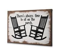 Cuadros de baño Relajación en el porche: Time To Sit Down - Lienzo decorativo para sala de estar (30 x 40 cm)