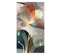 Cuadros de flores abstractas, lienzo, líneas doradas, carteles e impresiones modernos, galería, sala de estar, decoración del hogar, imágenes, 50 x 100 cm (20 x 40 pulgadas) con marco