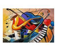 Cuadros de pared abstractos Música Guitarra Pintura en lienzo Pósteres de arte de pared e impresiones Cuadros de arte de pared para sala de estar 70x90cm (28x35in) Sin marco