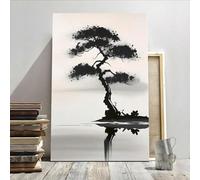 Cuadros de pared zen, arte mural, lienzo texturizado, pósteres, pintura, decoración de pared para dormitorio, sala de estar, pósteres e impresiones, 50 x 70 cm, sin marco