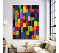 Cuadros Decoracion Dormitorios Grandes, 50×70 Cm Patrón Geométrico Abstracto Lienzos Decorativos Pared Salon, Decoracion Pared Textura A Cuadros Colorida, Vistoso Wall Art Comedor Pasillo Baño