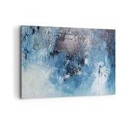Cuadros Decoracion Salon Abstracción Azul Negro Lienzos decorativos 120x80cm Cuadro Sobre Lienzo Moderno Dormitorio Cocina Cuadros Pared Imágenes Wall Art Prints Decor Canvas Grande XXL AA120x80-4155