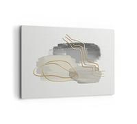 Cuadros Decoracion Salon Abstracción Pieza Oro Lienzos decorativos 120x80cm Cuadro Sobre Lienzo Moderno Dormitorio Cocina Cuadros Pared Imágenes Wall Art Prints Decor Canvas Grande XXL AA120x80-4149