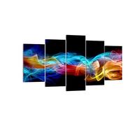 Cuadros Decoracion Salon Abstracto aire colorido figura Lienzos decorativos 160x85cm Cuadro Sobre Lienzo Moderno Dormitorio Cuadros Pared Tríptico 5 Piezas Wall Art Prints Grande XXL EA160x85-2171