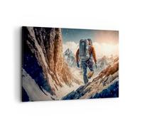 Cuadros Decoracion Salon Alpes Escalada Montañas Lienzos decorativos 120x80cm Cuadro Sobre Lienzo Moderno Dormitorio Cocina Cuadros Pared Imágenes Wall Art Prints Decor Grande XXL AA120x80-5740
