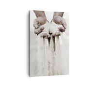 Cuadros Decoracion Salon Arena Manos Brillante Lienzos decorativos 80x120cm Cuadro Sobre Lienzo Moderno Vertical Dormitorio Cocina Cuadros Pared Imágenes Wall Art Prints Decor Grande PA80x120-6234