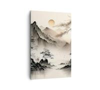 Cuadros Decoracion Salon Asia Japón Vista Lienzos decorativos 80x120cm Cuadro Sobre Lienzo Moderno Vertical Dormitorio Cocina Cuadros Pared Imágenes Wall Art Prints Decor Canvas Grande PA80x120-5777