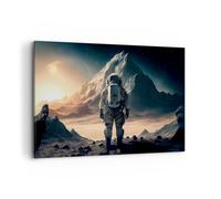Cuadros Decoracion Salon Astronauta Planeta Cosmos Lienzos decorativos 120x80cm Cuadro Sobre Lienzo Moderno Dormitorio Cocina Cuadros Pared Imágenes Wall Art Prints Decor Grande XXL AA120x80-5704