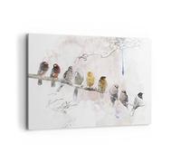 Cuadros Decoracion Salon Aves Canarias Rama Lienzos decorativos 120x80cm Cuadro Sobre Lienzo Moderno Dormitorio Cocina Cuadros Pared Imágenes Wall Art Prints Decor Canvas Grande XXL AA120x80-4175