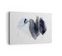 Cuadros Decoracion Salon Azul Gris Acuarela Lienzos decorativos 120x80cm Cuadro Sobre Lienzo Moderno Dormitorio Cocina Cuadros Pared Imágenes Wall Art Prints Decor Canvas Grande XXL AA120x80-4975