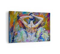 Cuadros Decoracion Salon bailarina de ballet bailar Lienzos decorativos 120x80cm Cuadro Sobre Lienzo Moderno Dormitorio Cocina Cuadros Pared Imágenes Wall Art Prints Decor Grande XXL AA120x80-3503