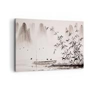 Cuadros Decoracion Salon bambú negro china Lienzos decorativos 120x80cm Cuadro Sobre Lienzo Moderno Dormitorio Cocina Cuadros Pared Imágenes Wall Art Prints Decor Canvas Grande XXL AA120x80-3116